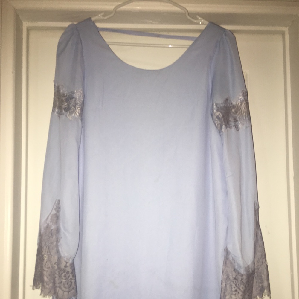 Gorgeous blue bell sleeve dress